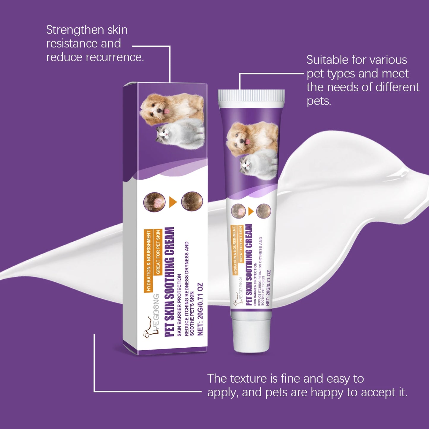 Pet Skin Care Cream, Nourishing, Reduce Redness