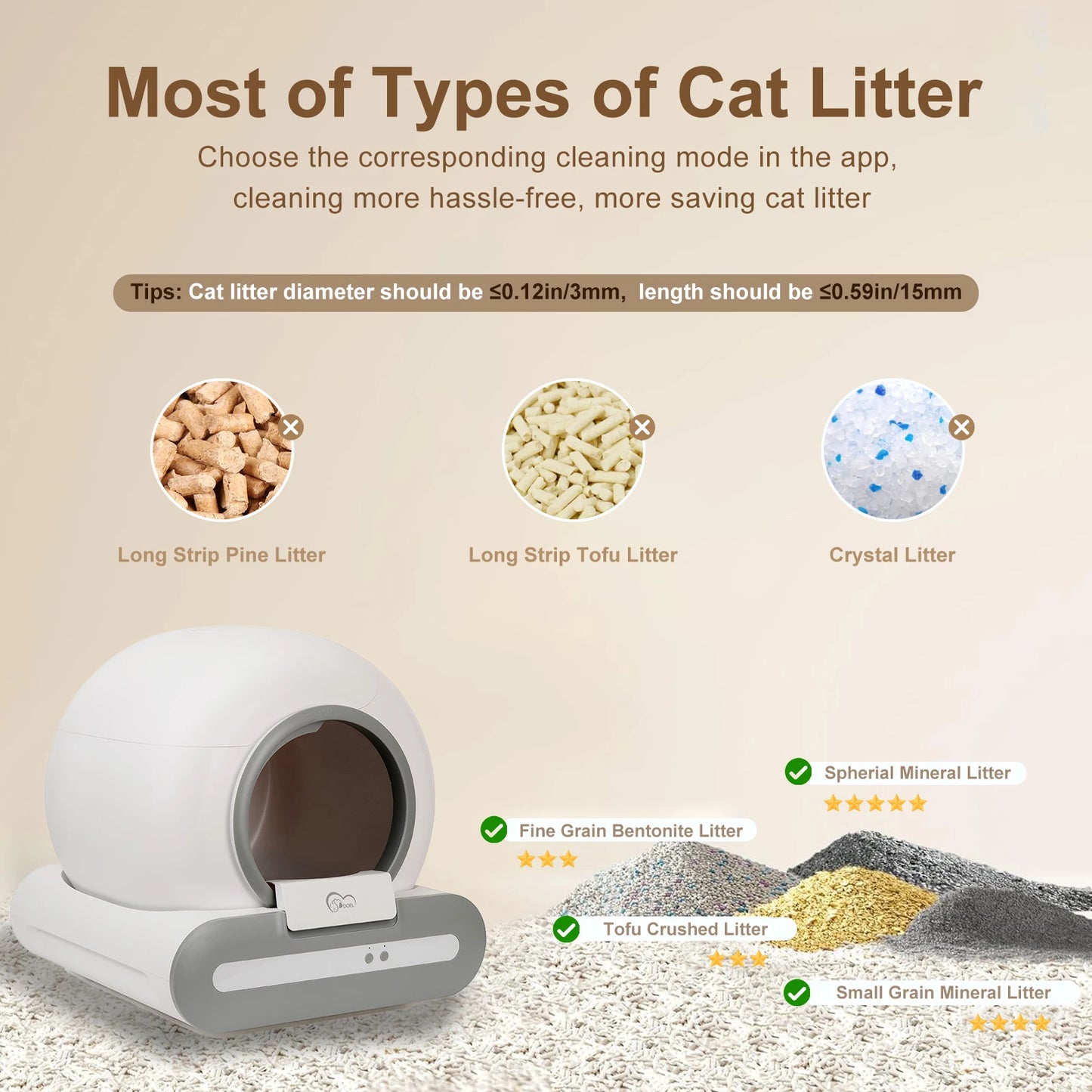 DOEL 65L Self-Cleaning Cat Litter Box