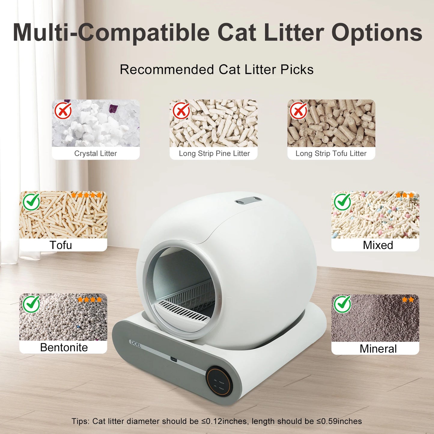 Self Cleaning, 65L Automatic Cat Litter Box
