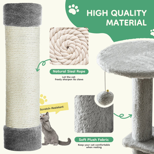44" Cat Tree, Tall Multi-Cat Climbing Tower, Much More