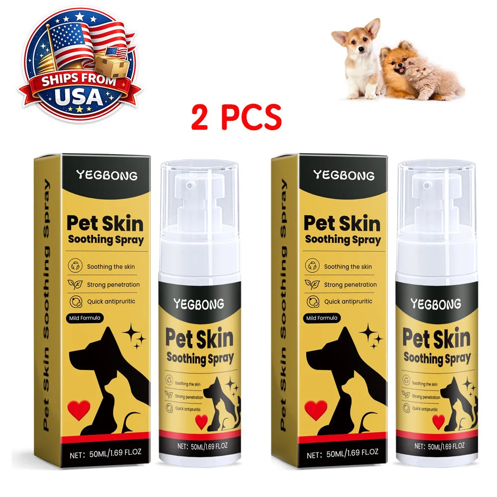 2Pcs Pet Skin Soothing Spray, Itchy Skin Relief