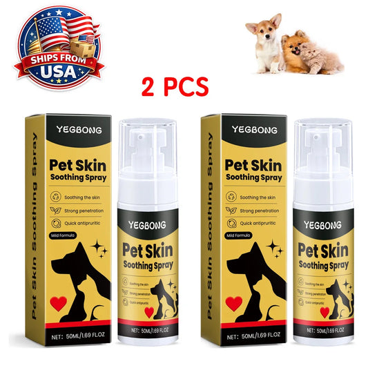 2Pcs Pet Skin Soothing Spray, Itchy Skin Relief