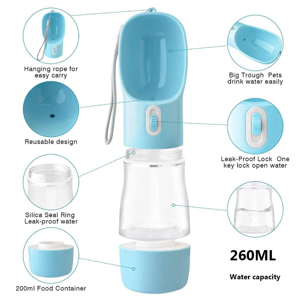 Portable Water, Food, Feeder Bowl For Dogs, Cats