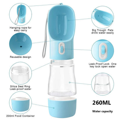 Portable Water, Food, Feeder Bowl For Dogs, Cats