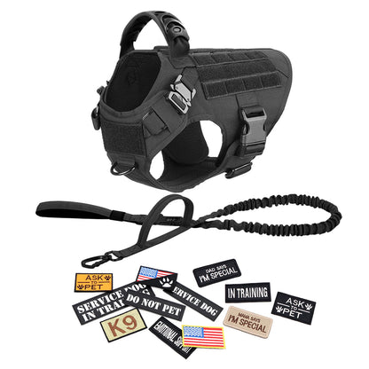 Military Large Dog Harness Collar, Leash Bags, Training Vests