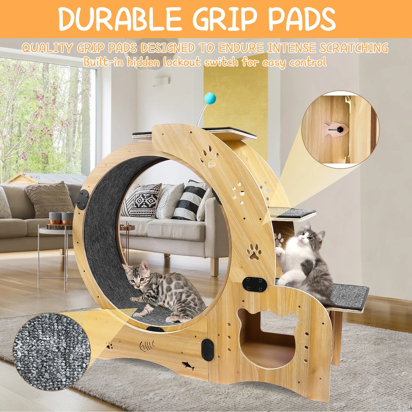4 In 1 Cat Treadmill With Climbing Ladders and More!