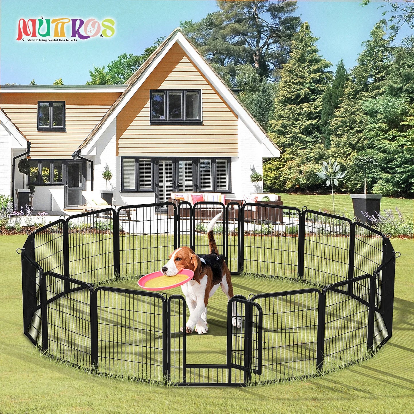 Outdoor/Indoor Foldable Metal Pet Fence