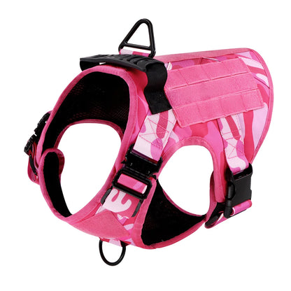 Military Pink Camouflage Dog Harness For Large/Medium Dogs