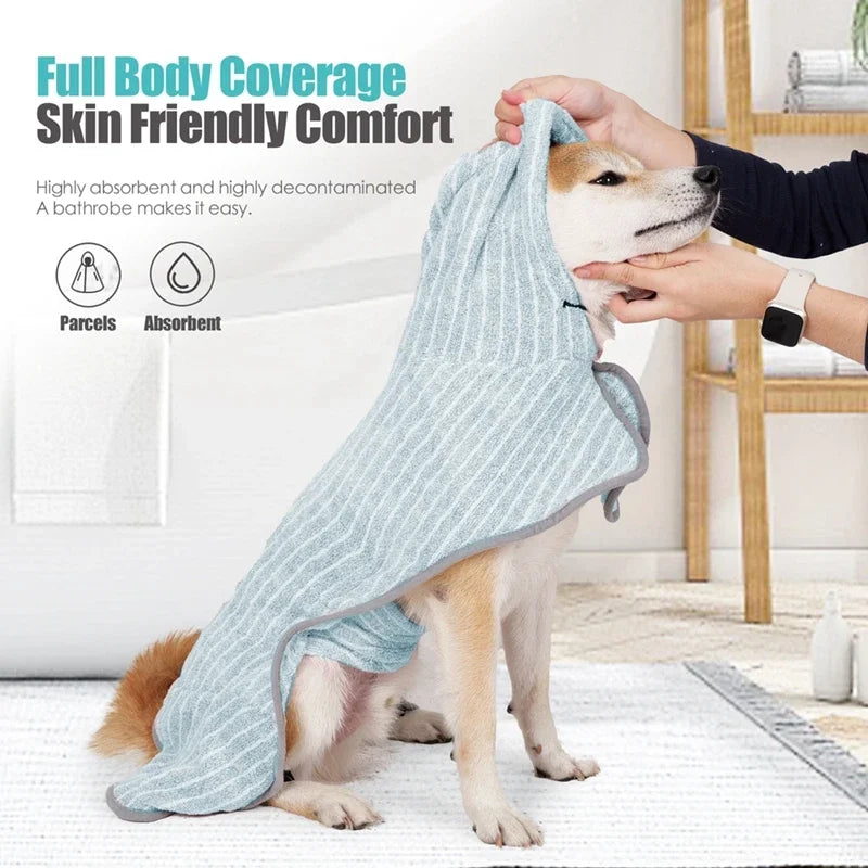 Soft Adjustable Absorbent Pet Bath Robe