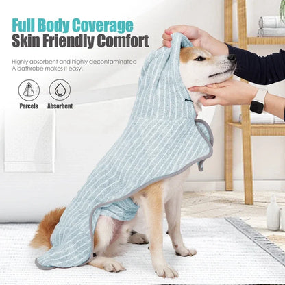 Soft Adjustable Absorbent Pet Bath Robe