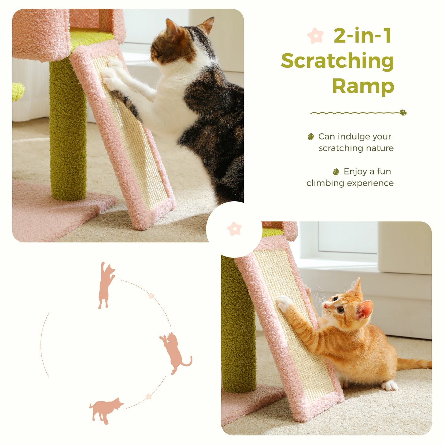 Multi-Level Cat Tower, Sisal Covered Scratching Posts