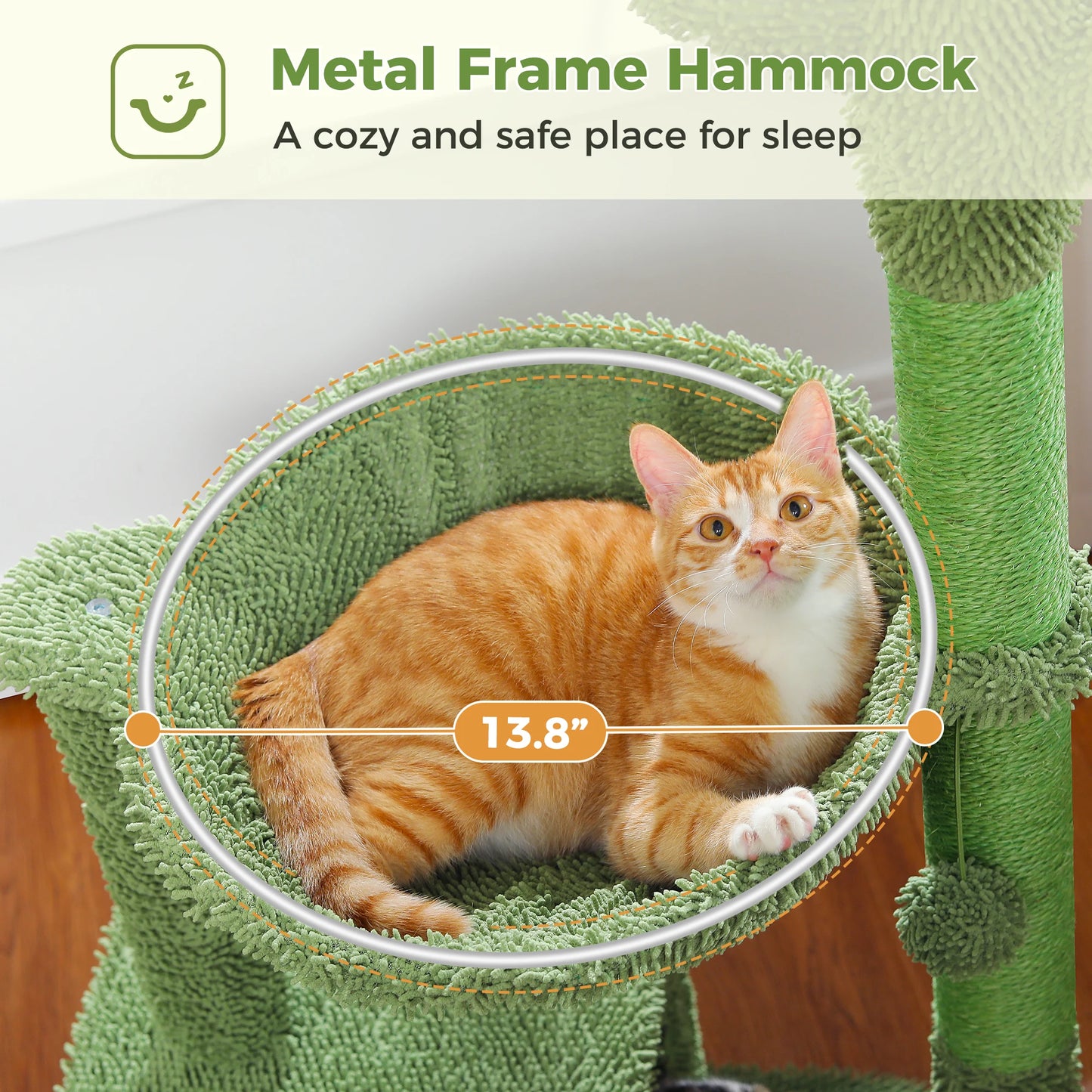 Cactus Cat Tree, Large Condo, Hammock, Dangling Ball, More