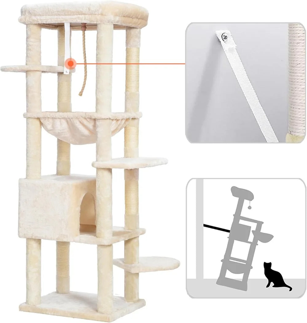 XXL Cat Tower for Indoor Cats, Furniture Condo