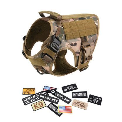 Military Large Dog Harness Collar, Leash Bags, Training Vests