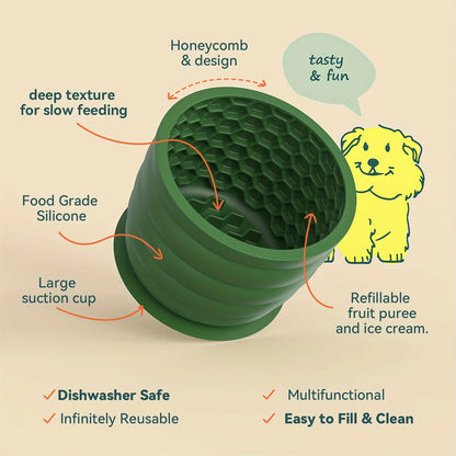 Silicone Slow Feeder Dog Bowl Cup