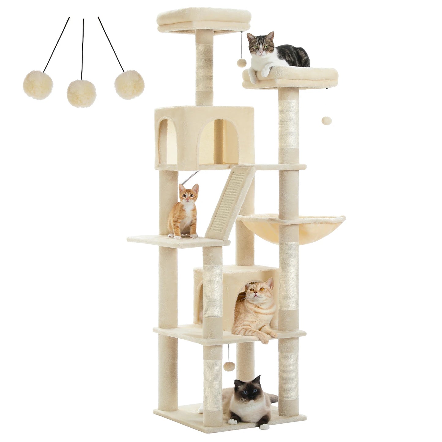 Multi-Level Plush Cat Condo, Scratching Posts, etc.