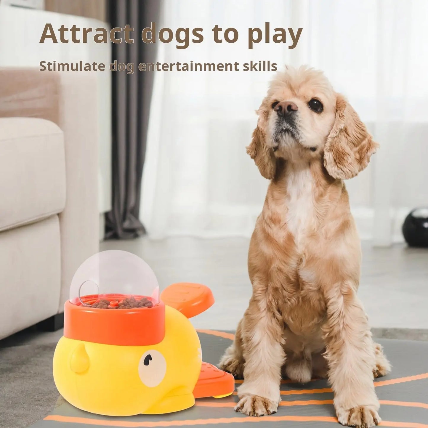 Pet Slow Food Bowl, Duck Dog Snack Dispenser