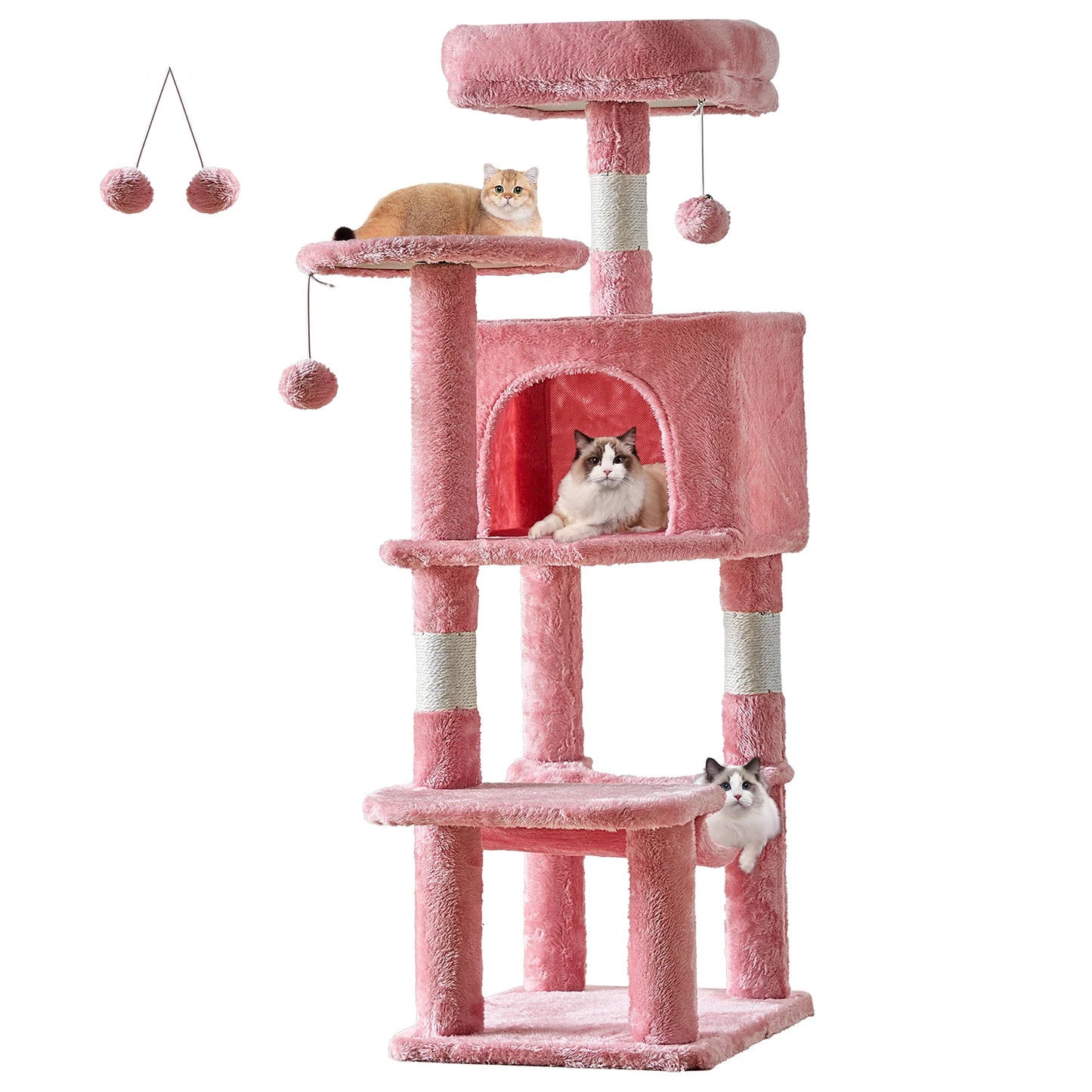 44" Cat Tree, Tall Multi-Cat Climbing Tower, Much More