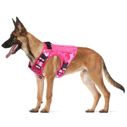 Military Pink Camouflage Dog Harness For Large/Medium Dogs