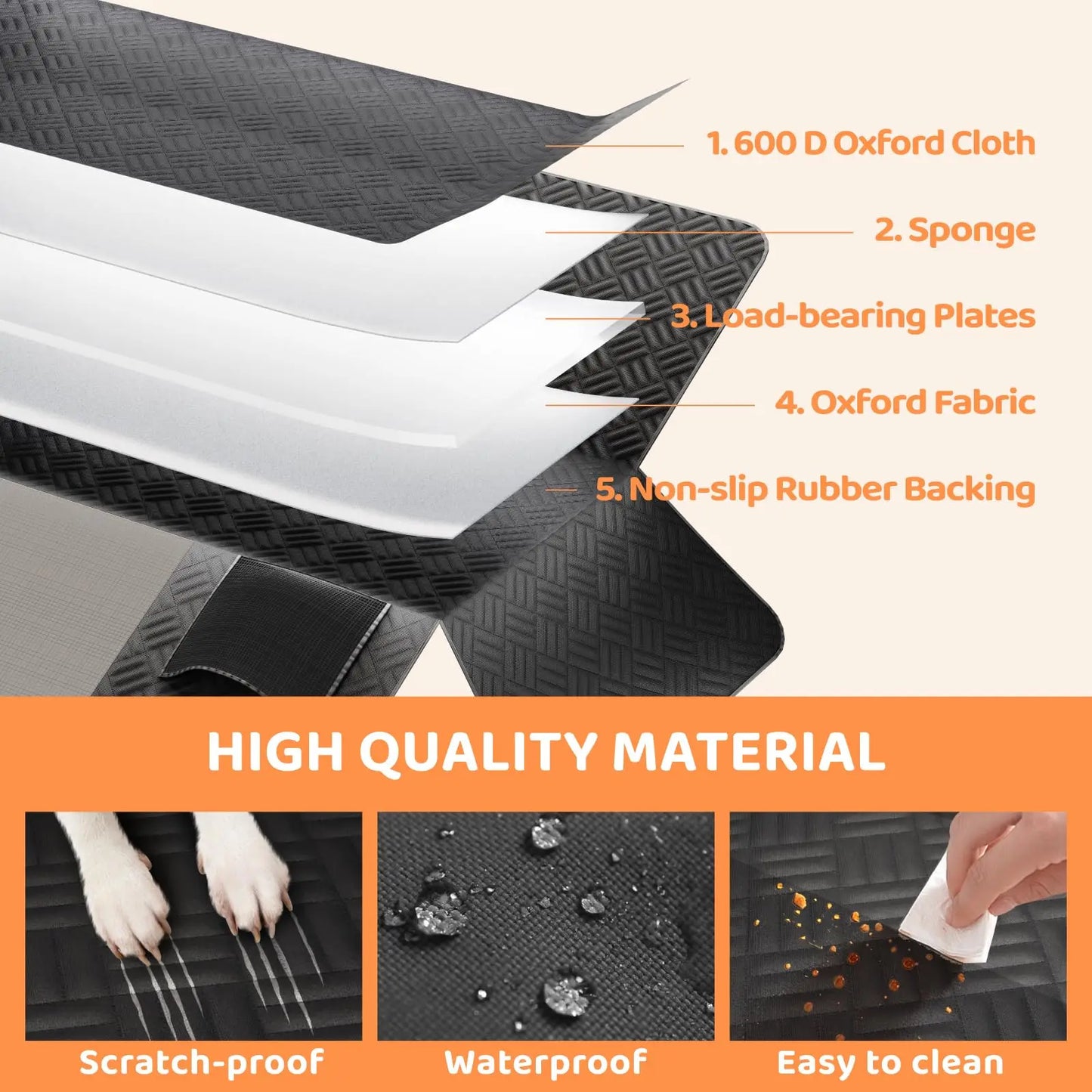 Rear Seat Dog Seat Cover, Up To 400 Pounds