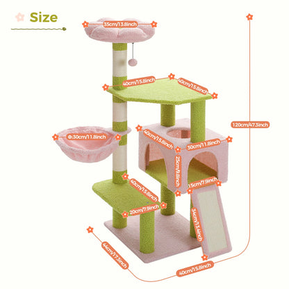 Multi-Level Cat Tower, Sisal Covered Scratching Posts