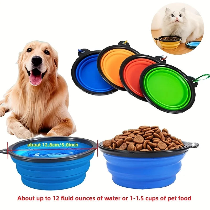 Pet Silicone Collapsible Bowl, Portable, Travel