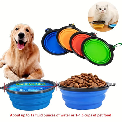 Pet Silicone Collapsible Bowl, Portable, Travel
