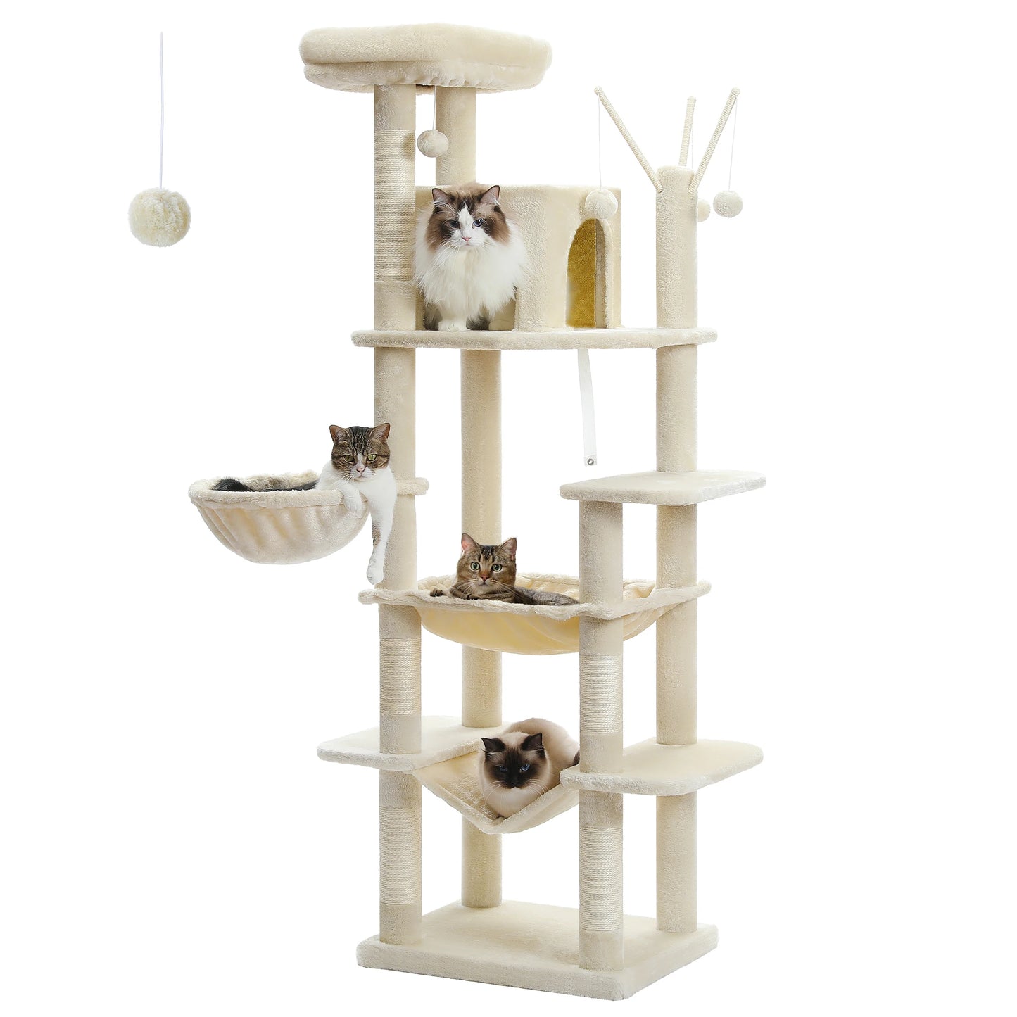 Multi-Level Plush Cat Condo, Scratching Posts, etc.