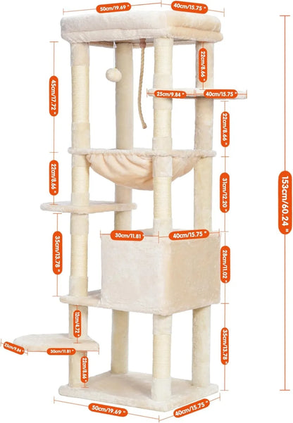 XXL Cat Tower for Indoor Cats, Furniture Condo