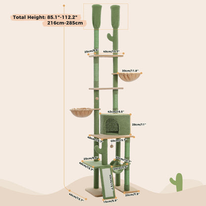 Cactus Cat Tree Floor to Ceiling Tower