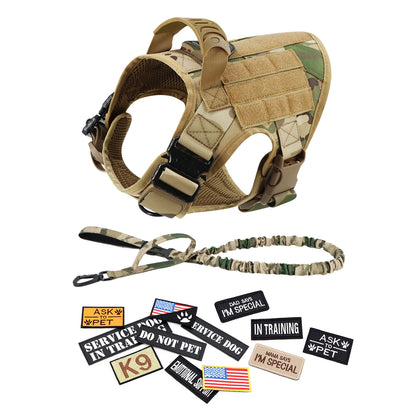 Military Large Dog Harness Collar, Leash Bags, Training Vests