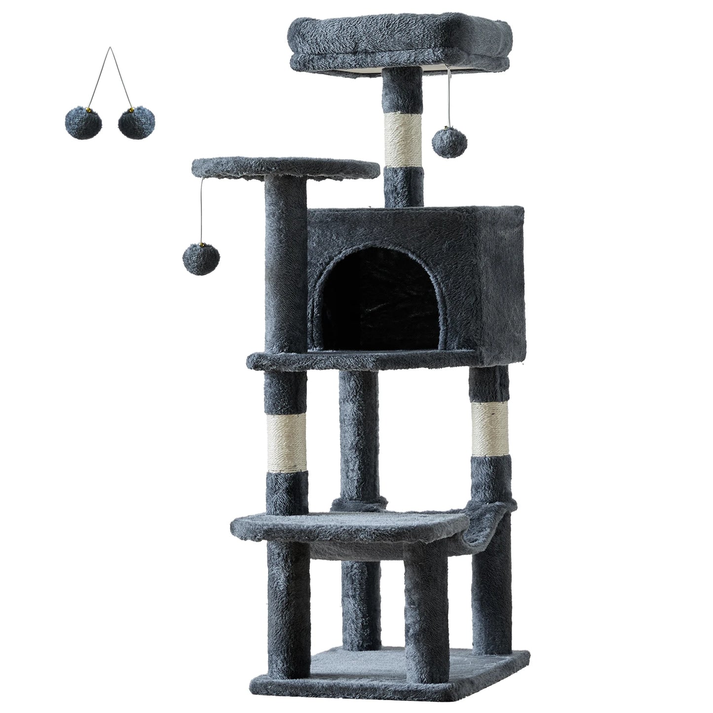44" Cat Tree, Tall Multi-Cat Climbing Tower, Much More