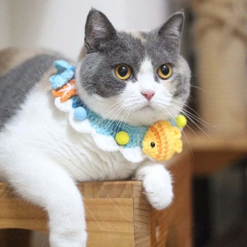 Hand-knitted Decorative Pet Collar