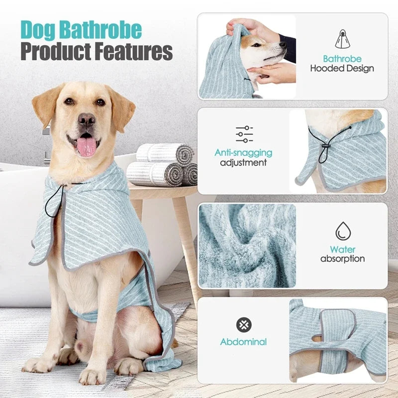 Soft Adjustable Absorbent Pet Bath Robe