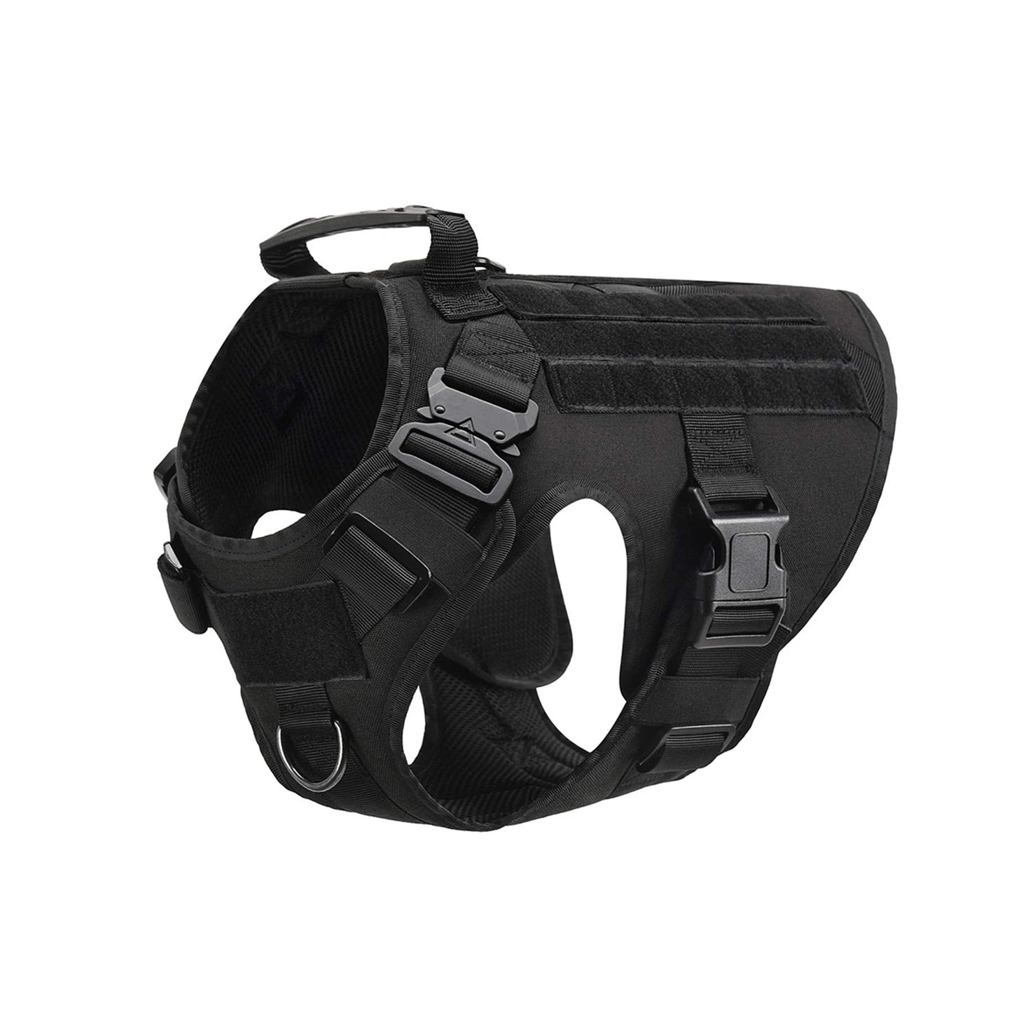 Tactical Dog Harness Collar w/ Leash & Molle Pouches