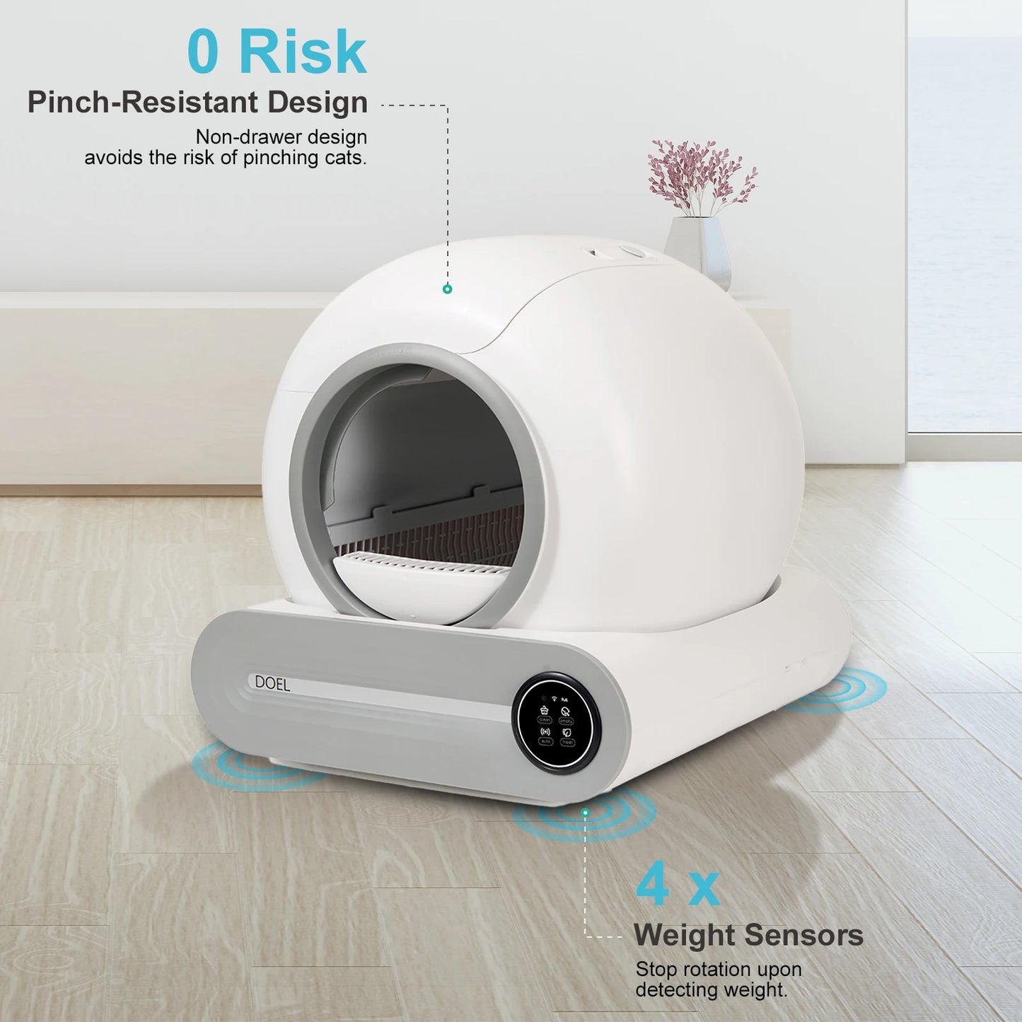 Self Cleaning, 65L Automatic Cat Litter Box
