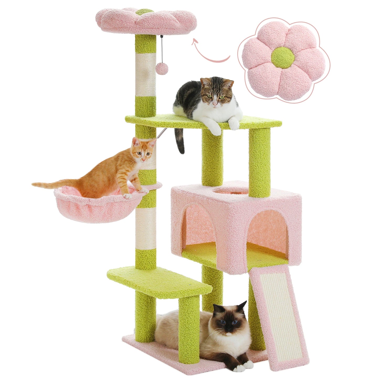 Multi-Level Cat Tower, Sisal Covered Scratching Posts