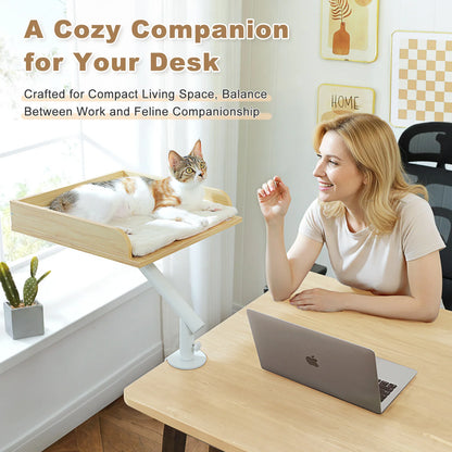 Cat Desk Bed, 360° Rotatable, Adjustable