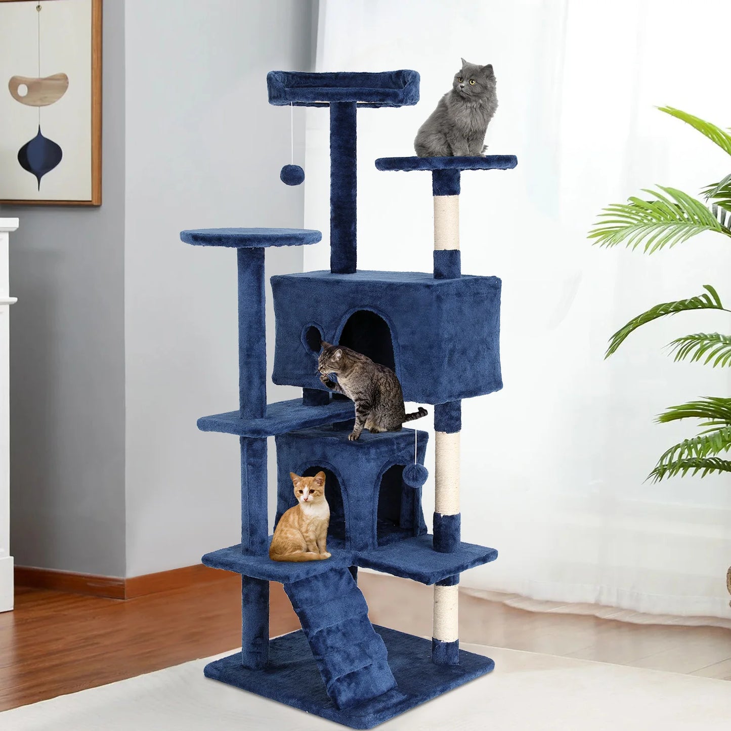 Cat Tree 54/70 Inch Cat Tower Condo