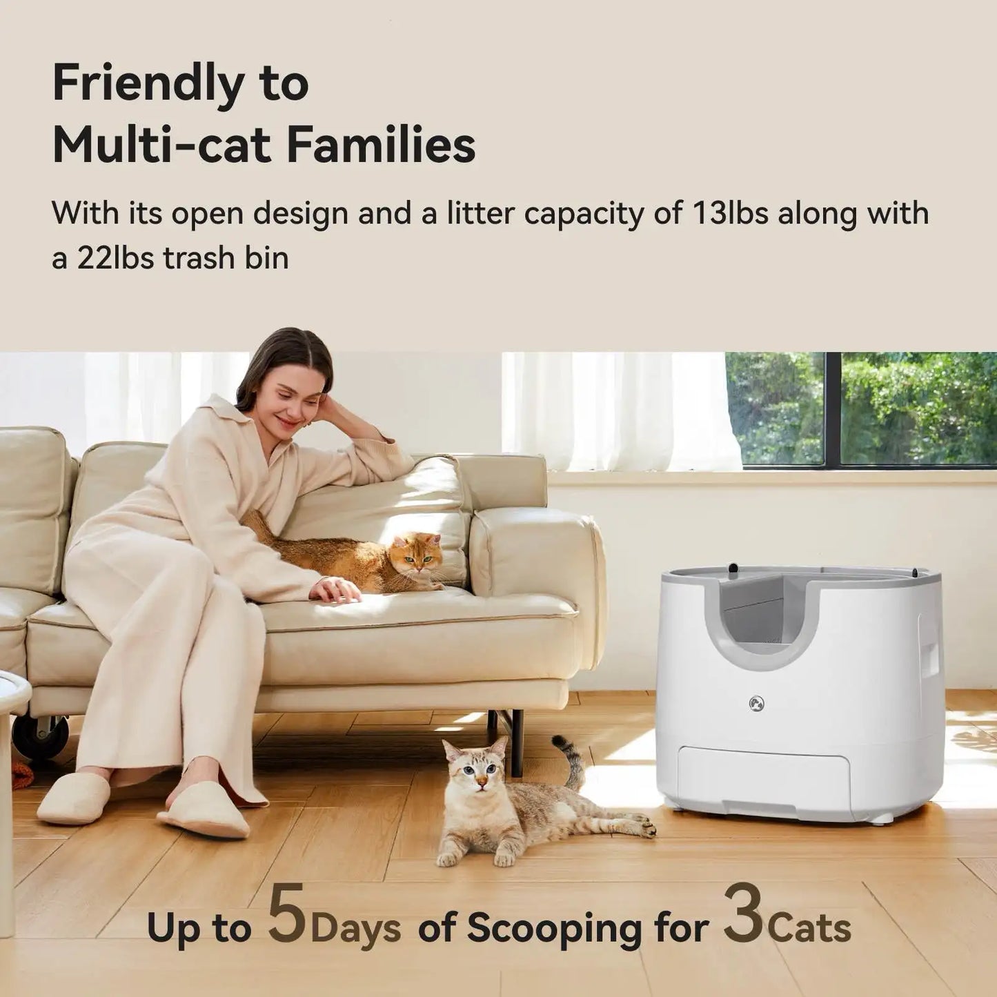 Automatic Smart Cat Litter Box, Self-Cleaning