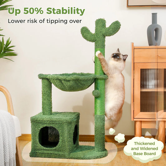 Cactus Cat Tree, Large Condo, Hammock, Dangling Ball, More