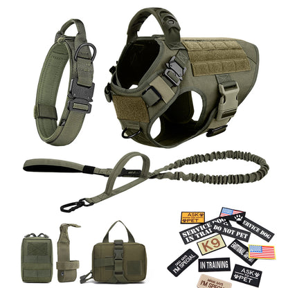 Military Large Dog Harness Collar, Leash Bags, Training Vests