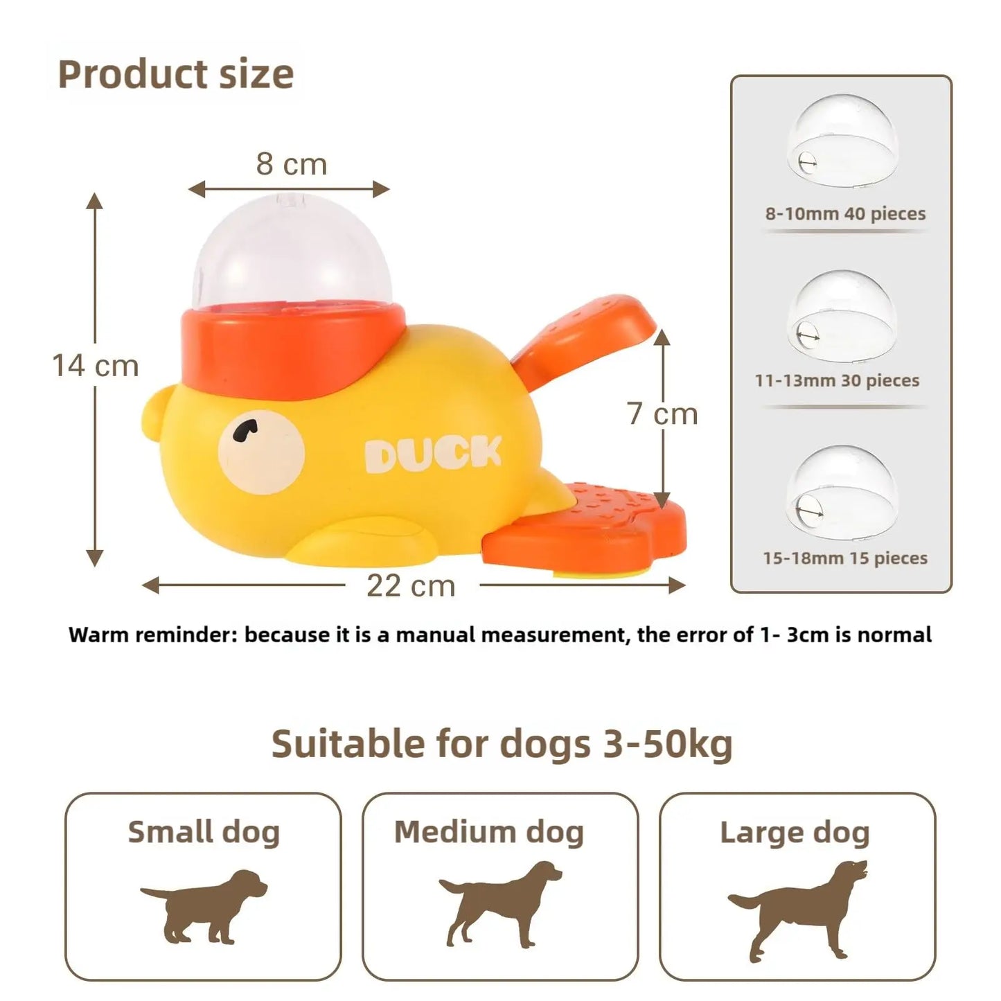 Pet Slow Food Bowl, Duck Dog Snack Dispenser