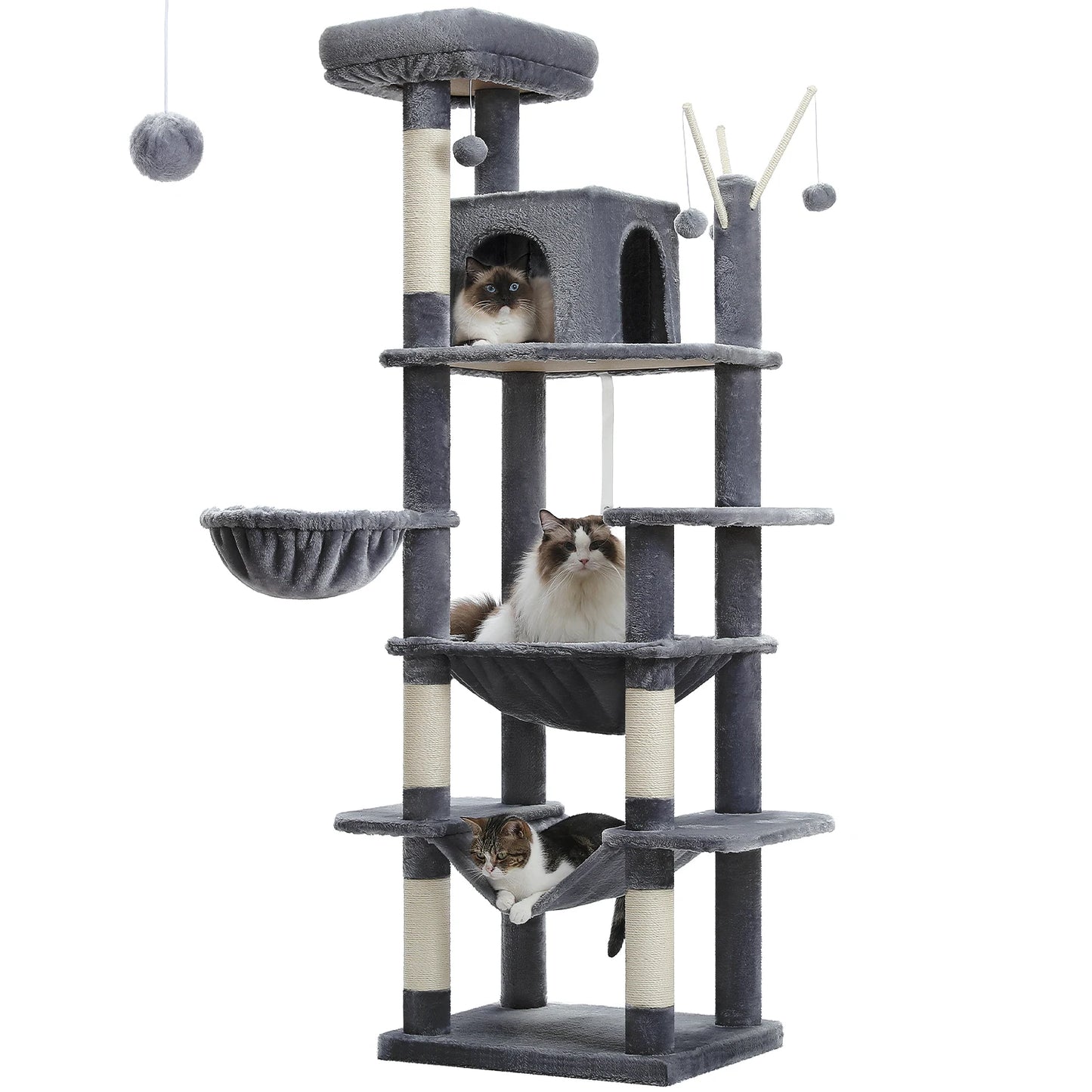 Multi-Level Plush Cat Condo, Scratching Posts, etc.