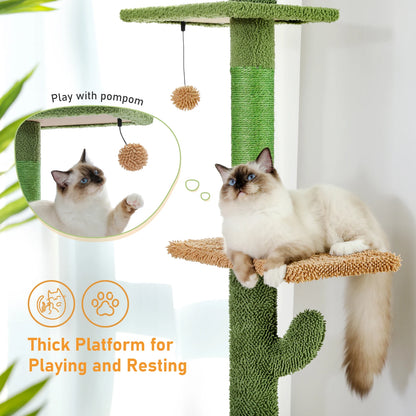 Cat Tree, 5-Tier Floor to Ceiling Cat Tower