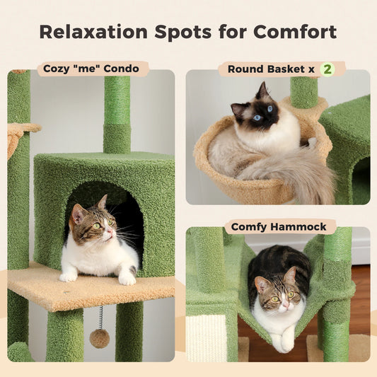 Cactus Cat Tree Floor to Ceiling Tower
