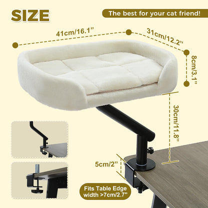 Cat Desk Bed, 360° Rotatable, Adjustable