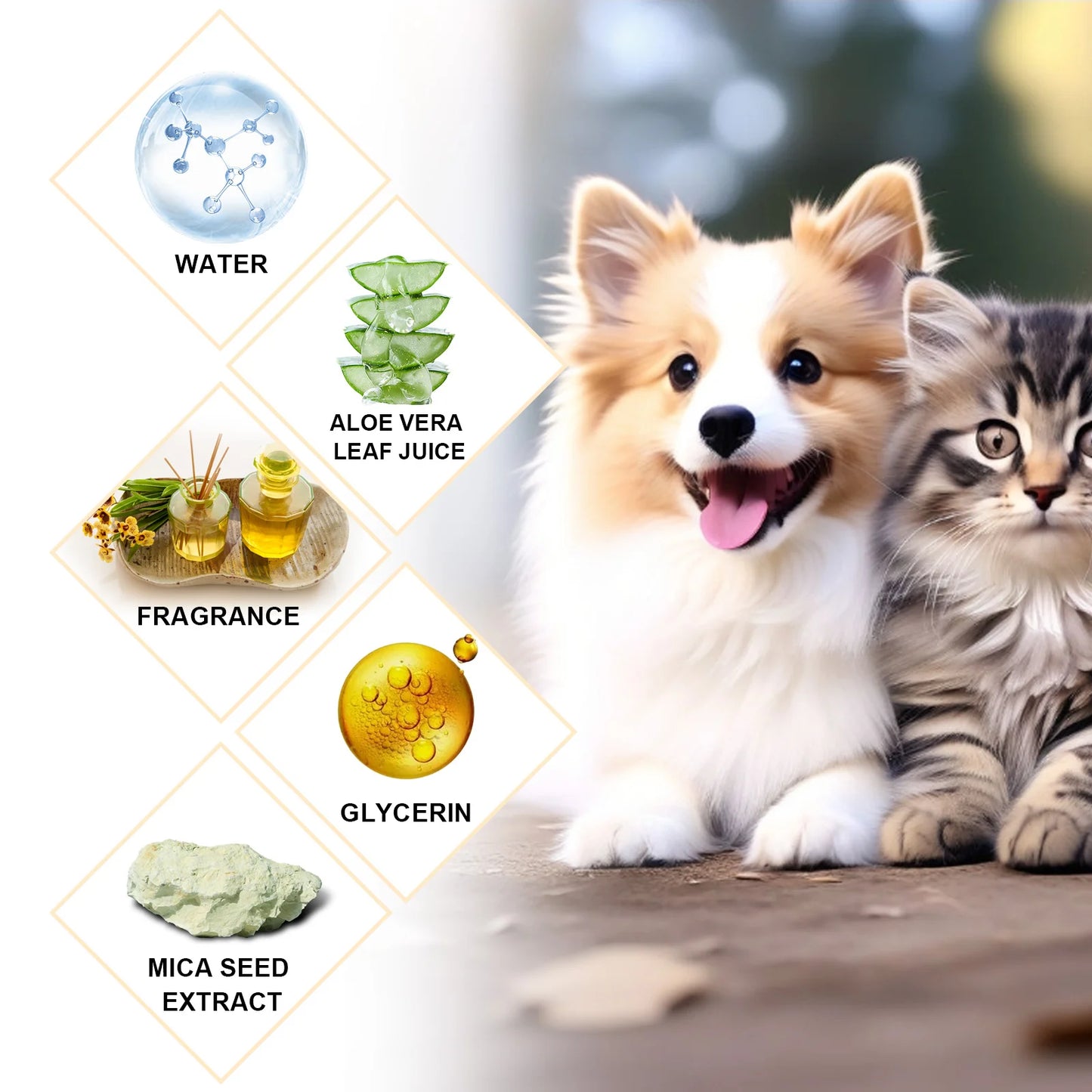 Dog Wash Shampoo: Flea & Mite Killer, Dirt Removal - Anti-Itch, Deodorizing & Moisturizing Formula for Softening Coat