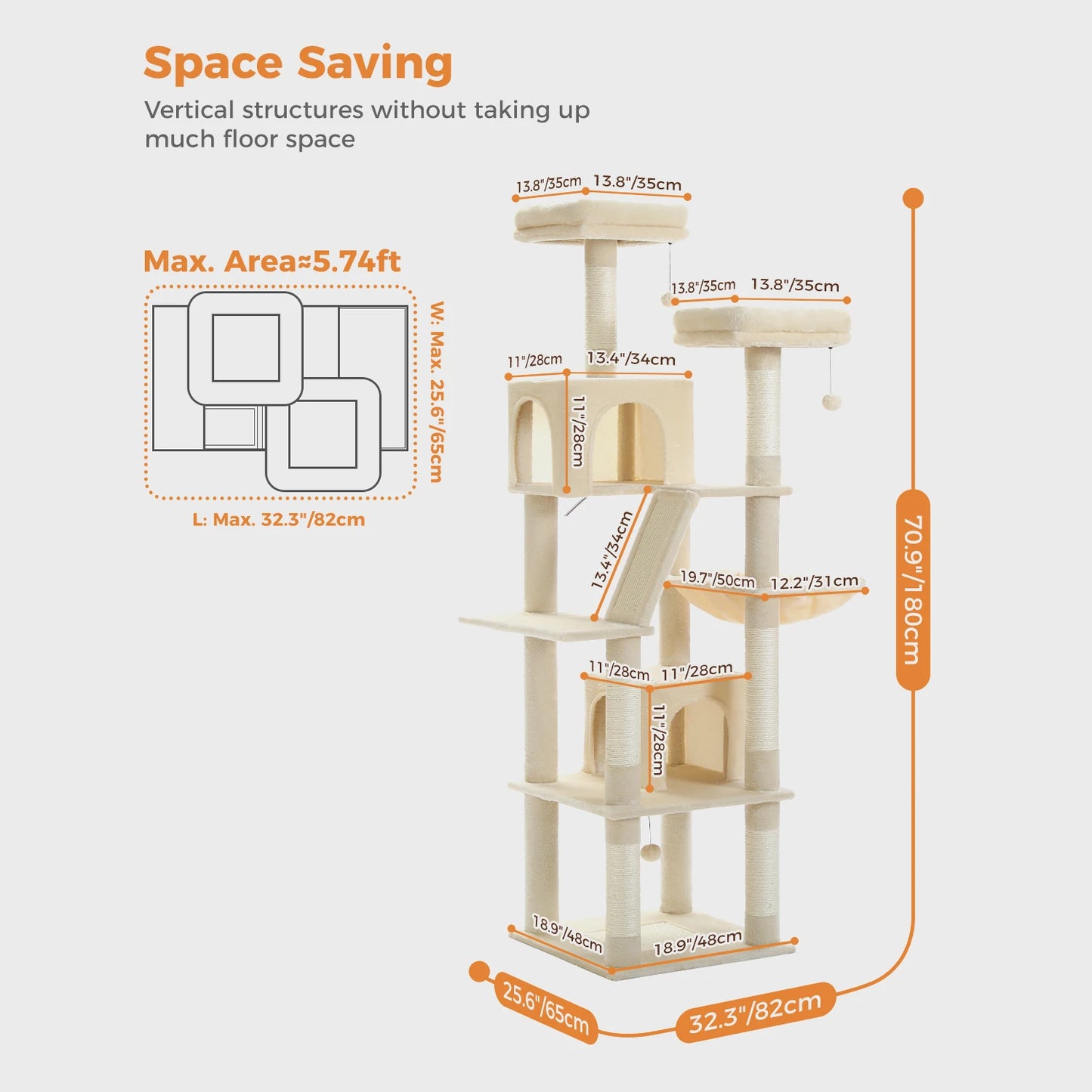 Multi-Level Plush Cat Condo, Scratching Posts, etc.