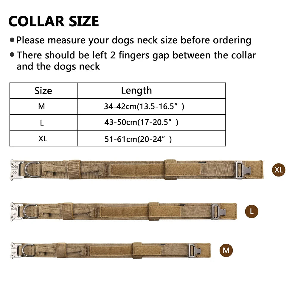 Tactical Dog Harness Collar w/ Leash & Molle Pouches